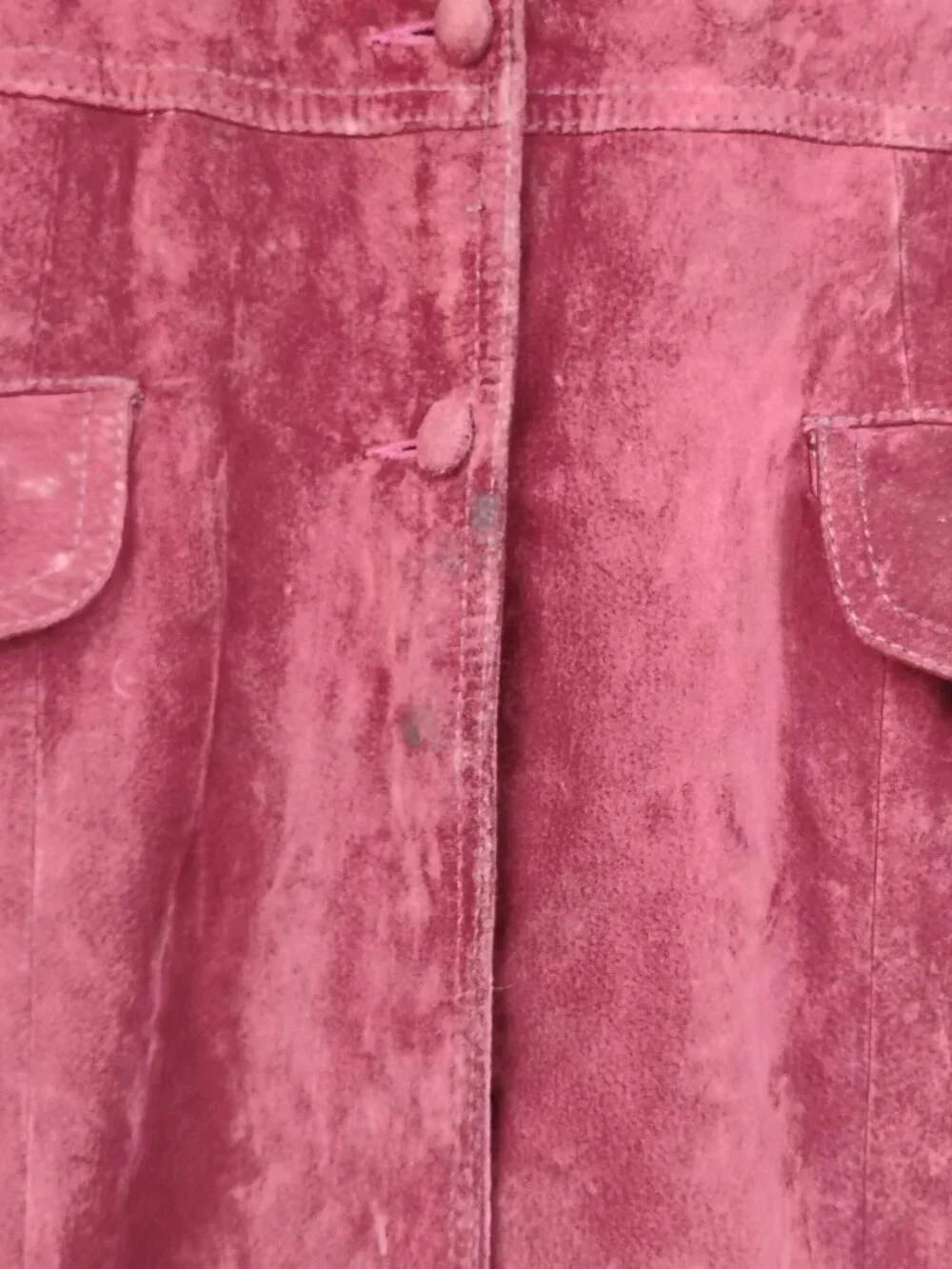 Marquis of London Women’s Vintage Suede Burgundy Long Jacket Size 6-8 - Picture 8 of 14
